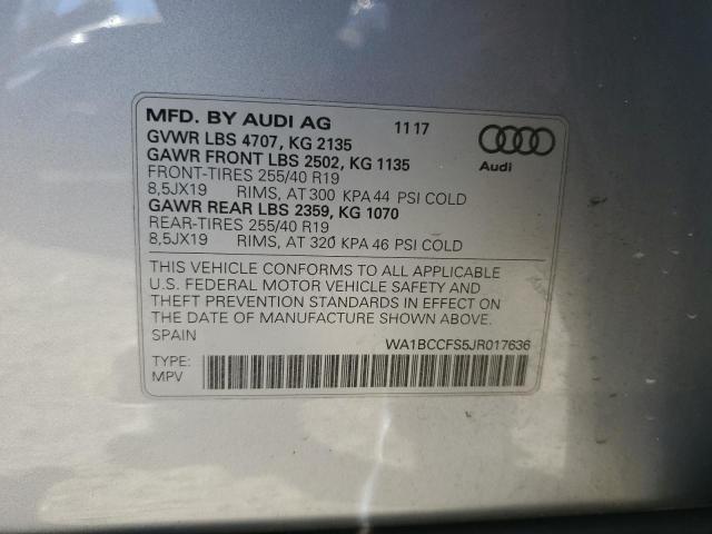 VIN WA1BCCFS5JR017636 2018 AUDI Q3 no.13