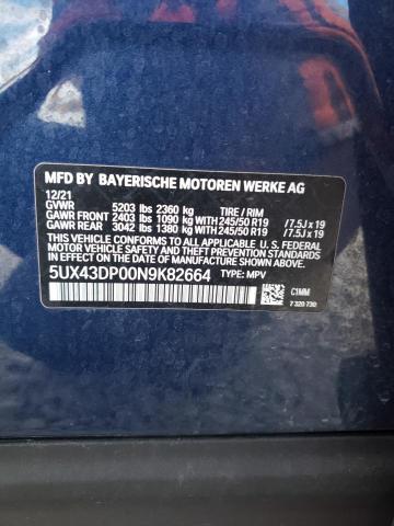 2022 BMW X3 SDRIVE3 - 5UX43DP00N9K82664