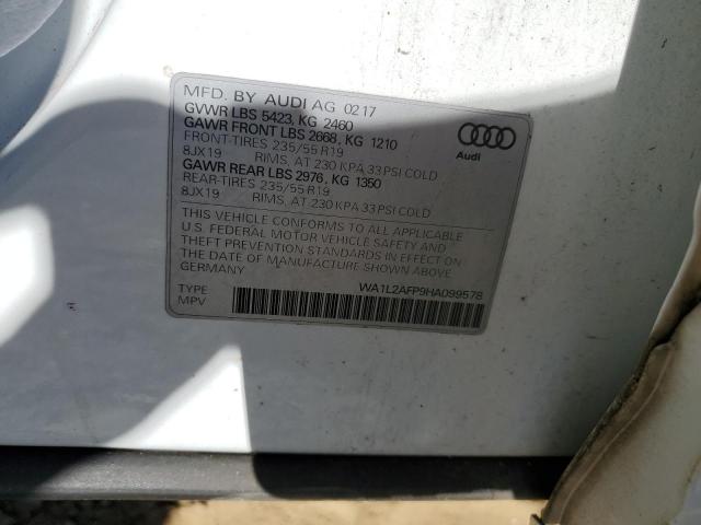 2017 AUDI Q5 PREMIUM - WA1L2AFP9HA099578
