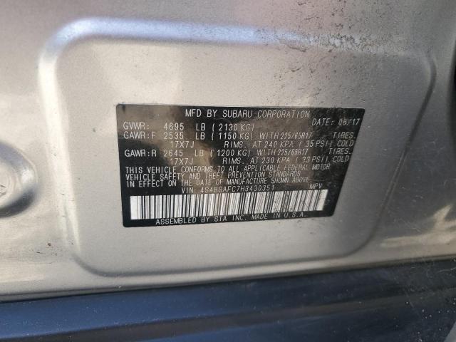 VIN 4S4BSAFC7H3430351 2017 Subaru Outback, 2.5I Pre... no.12