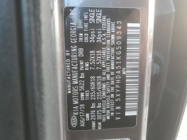 2019 KIA SORENTO EX - 5XYPHDA51KG509343