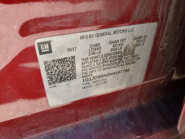 2017 CHEVROLET SONIC LT - 1G1JD5SH2H4167708