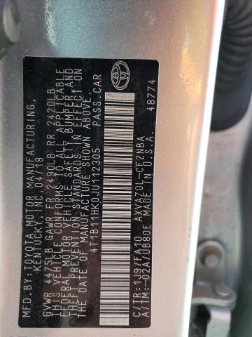 2018 TOYOTA CAMRY L - 4T1B11HK0JU112305