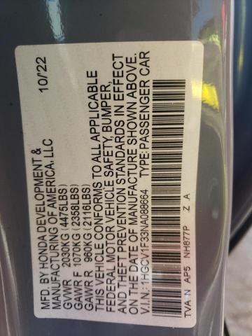 2022 HONDA ACCORD SPO - 1HGCV1F33NA088664