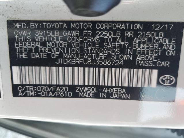 VIN JTDKBRFU8J3586724 2018 Toyota Prius no.12