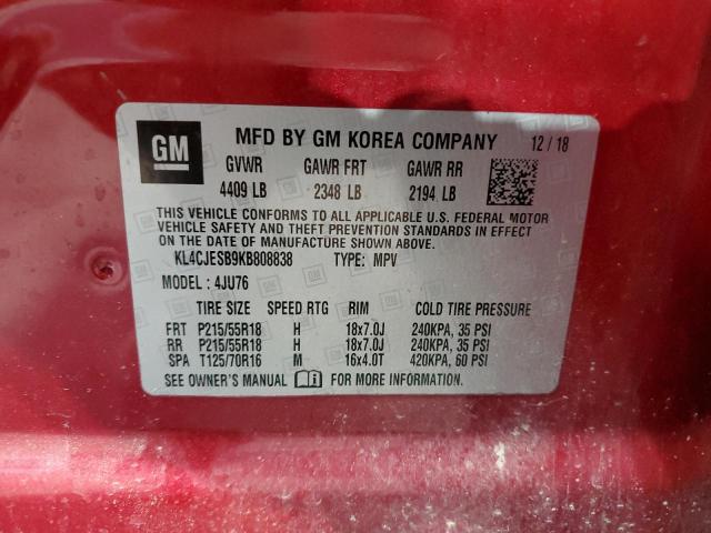 VIN KL4CJESB9KB808838 2019 Buick Encore, Preferred no.13