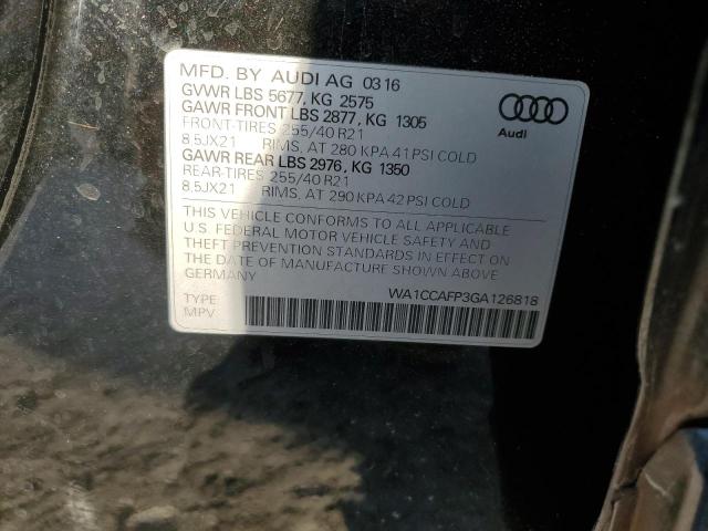 2016 AUDI SQ5 PREMIU - WA1CCAFP3GA126818