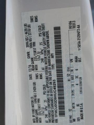 2017 FORD ESCAPE SE - 1FMCU0GD9HUC49293