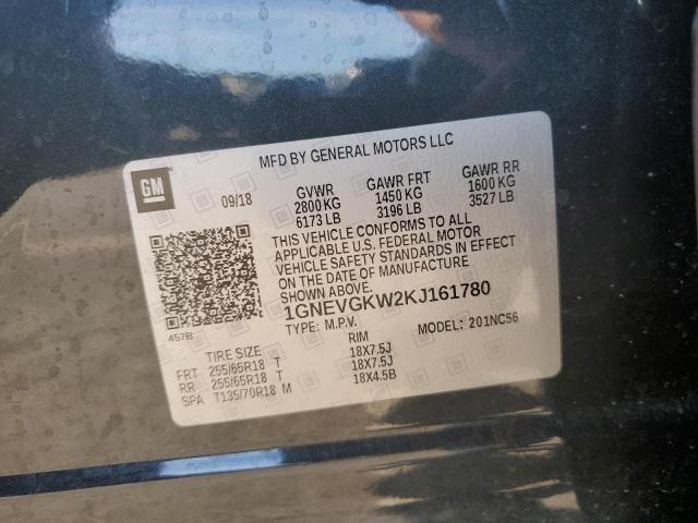 VIN 1GNEVGKW2KJ161780 2019 Chevrolet Traverse, LT no.12