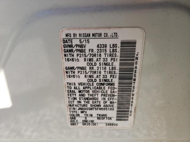 2015 NISSAN ROGUE SELE - JN8AS5MT5FW665180