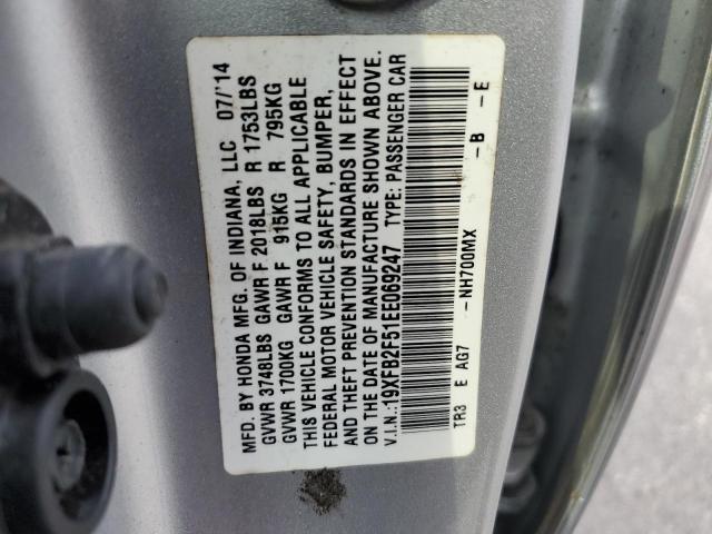 VIN 19XFB2F51EE069247 2014 Honda Civic, LX no.12