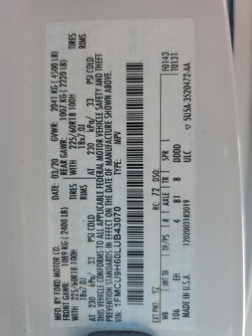2020 FORD ESCAPE SEL - 1FMCU9H60LUB43070