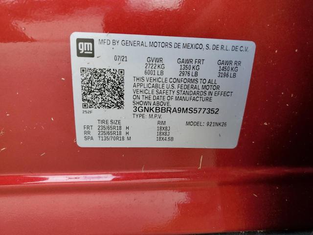 2021 CHEVROLET BLAZER 1LT - 3GNKBBRA9MS577352