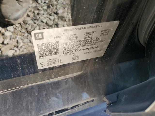 2019 CHEVROLET TAHOE K150 - 1GNSKAKC7KR149320