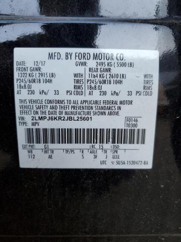2018 LINCOLN MKX SELECT - 2LMPJ6KR2JBL25601