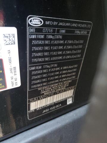 2019 LAND ROVER RANGE ROVE - SALWR2RE7KA816008