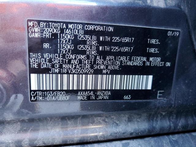 2019 TOYOTA RAV4 LE - JTMF1RFV3KD509929