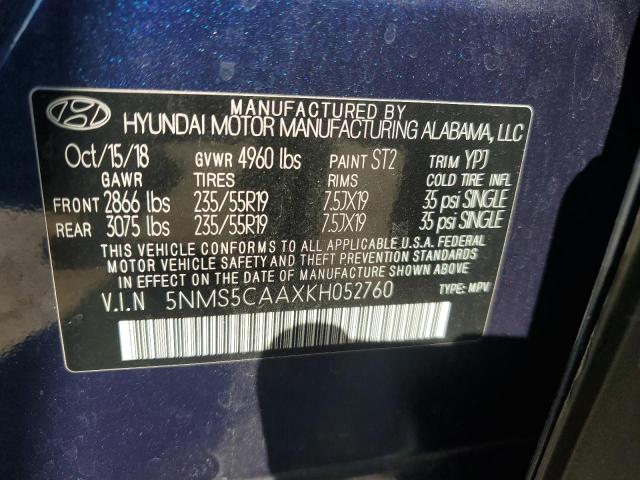 2019 HYUNDAI SANTA FE L - 5NMS5CAAXKH052760