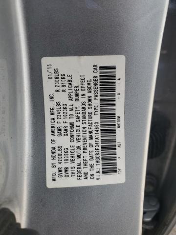 VIN 1HGCR2F34FA114653 2015 Honda Accord, LX no.12