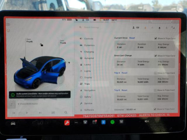 2022 TESLA MODEL Y - 7SAYGDEF6NF554061