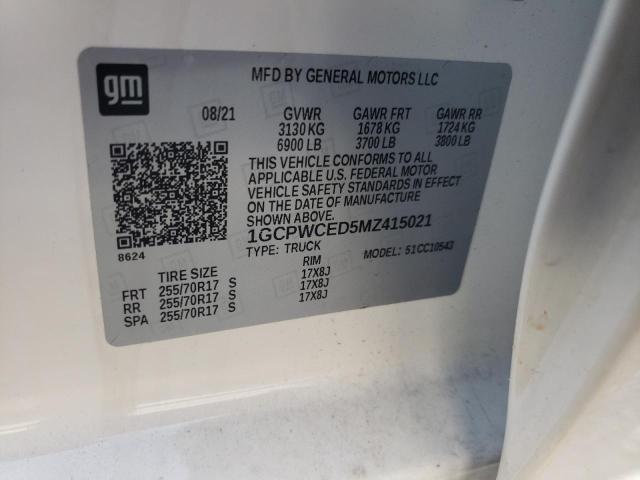 2021 CHEVROLET SILVERADO - 1GCPWCED5MZ415021
