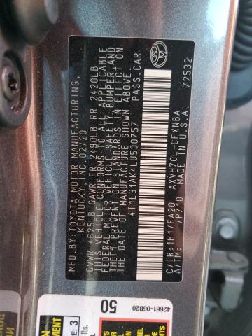 VIN 4T1E31AK4LU530757 2020 Toyota Camry, LE no.12