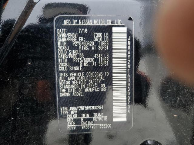 2017 NISSAN ARMADA PLA - JN8AY2NF5H9300294