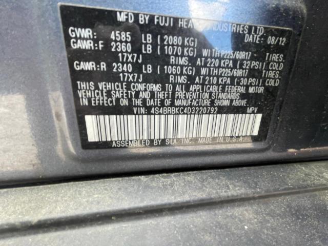 VIN 4S4BRBKC4D3220792 2013 Subaru Outback, 2.5I Lim... no.10