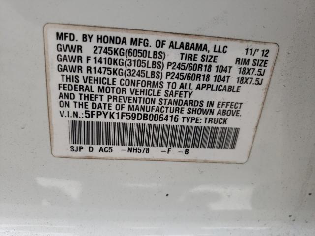 VIN 5FPYK1F59DB006416 2013 Honda Ridgeline, Rtl no.13