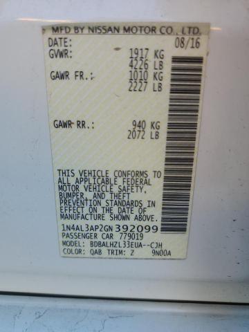 2016 NISSAN ALTIMA 2.5 - 1N4AL3AP2GN392099