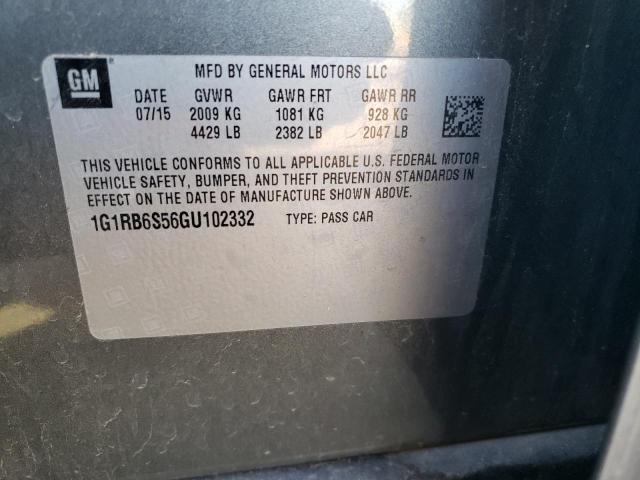 2016 CHEVROLET VOLT LTZ 1G1RB6S56GU102332