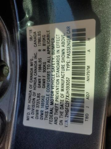 2018 HONDA CIVIC EX - 2HGFC2F7XJH593057