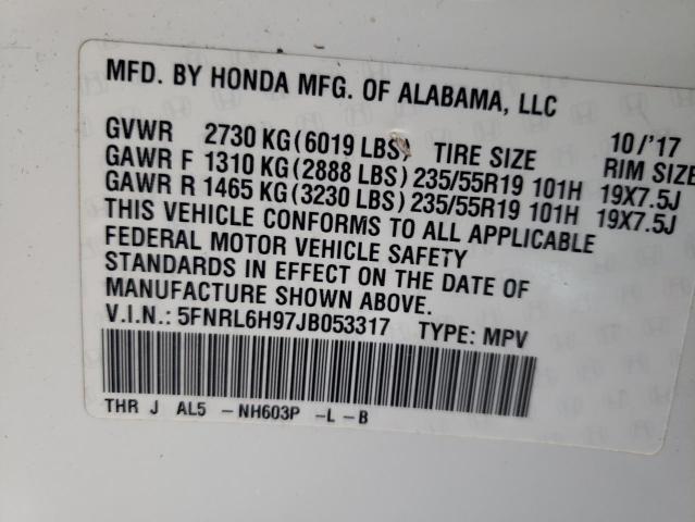 2018 HONDA ODYSSEY EL - 5FNRL6H97JB053317