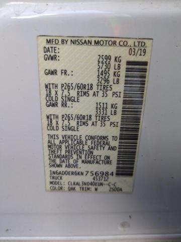 VIN 1N6AD0ER6KN756984 2019 Nissan Frontier, S no.13