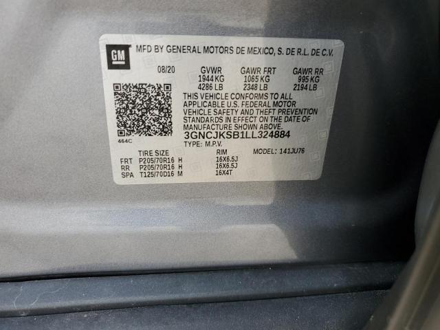 VIN 3GNCJKSB1LL324884 2020 Chevrolet Trax, LS no.14