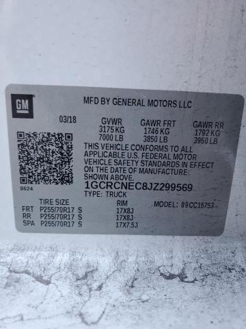 2018 CHEVROLET SILVERADO - 1GCRCNEC8JZ299569
