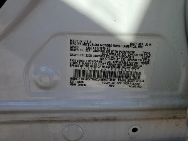 2015 MITSUBISHI OUTLANDER - 4A4AR3AW5FE054316