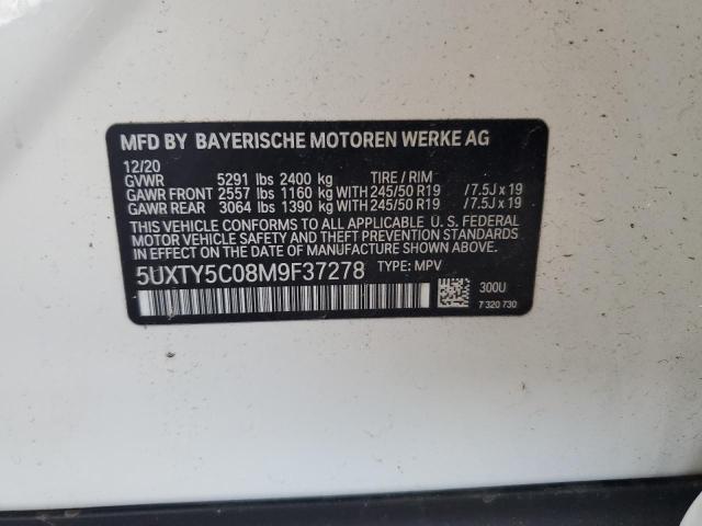 VIN 5UXTY5C08M9F37278 2021 BMW X3 no.13