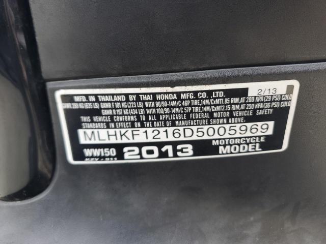 2013 HONDA PCX 150 MLHKF1216D5005969