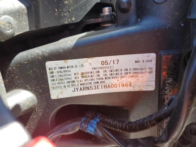 2017 YAMAHA FZ09 JYARN53E1HA001964