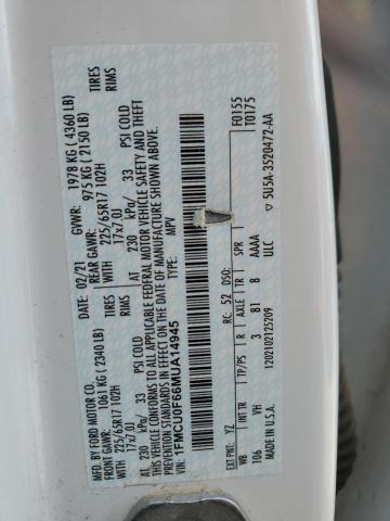 VIN 1FMCU0F66MUA14945 2021 FORD ESCAPE no.13