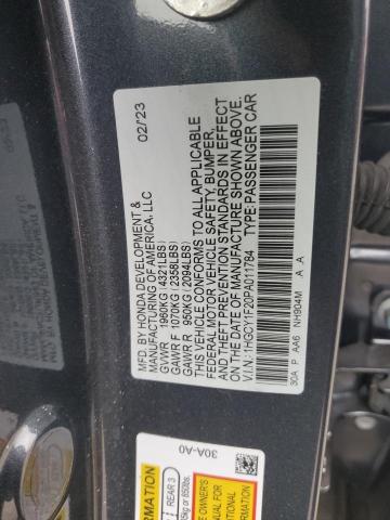 VIN 1HGCY1F20PA011784 2023 Honda Accord, LX no.12