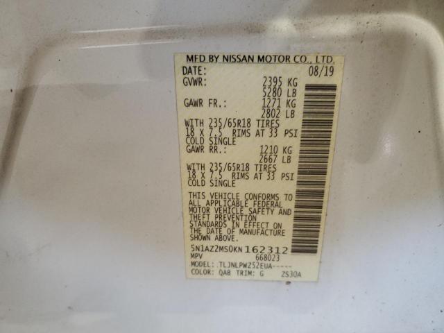 VIN 5N1AZ2MS0KN162312 2019 NISSAN MURANO no.13