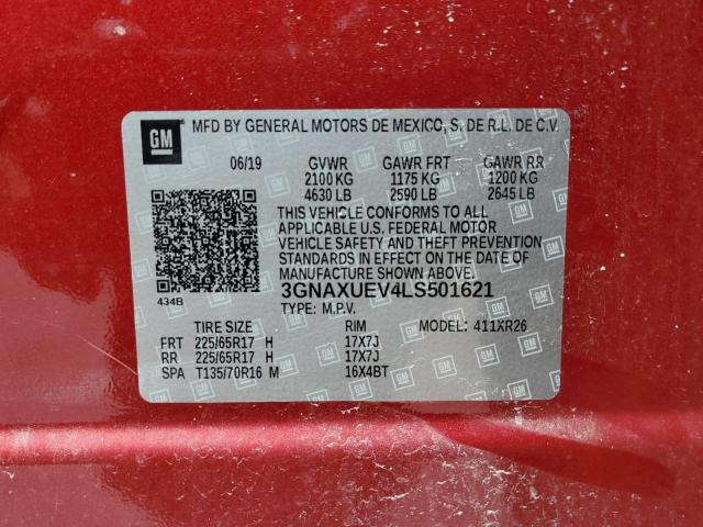2020 CHEVROLET EQUINOX LT - 3GNAXUEV4LS501621
