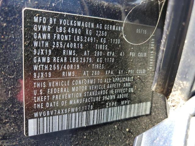 2015 VOLKSWAGEN TIGUAN S - WVGBV7AX6FW611179