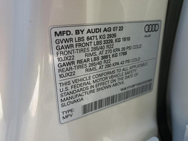 2022 AUDI Q8 PRESTIG WA1FVBF16ND032453