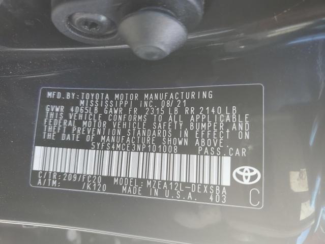 2022 TOYOTA COROLLA SE - 5YFS4MCE3NP101008