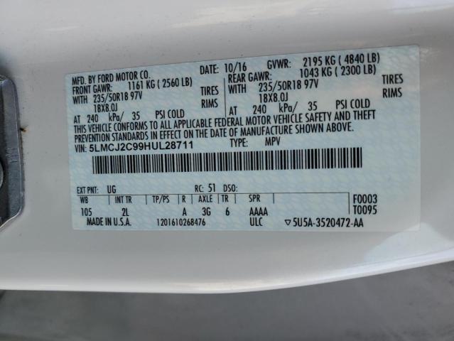2017 LINCOLN MKC SELECT 5LMCJ2C99HUL28711