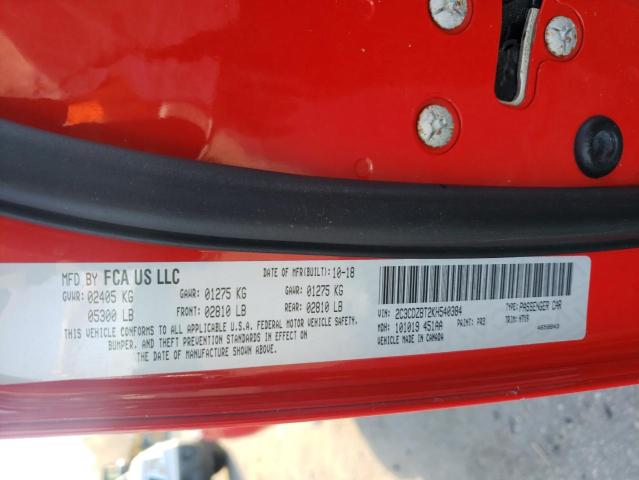 2019 DODGE CHALLENGER - 2C3CDZBT2KH540384