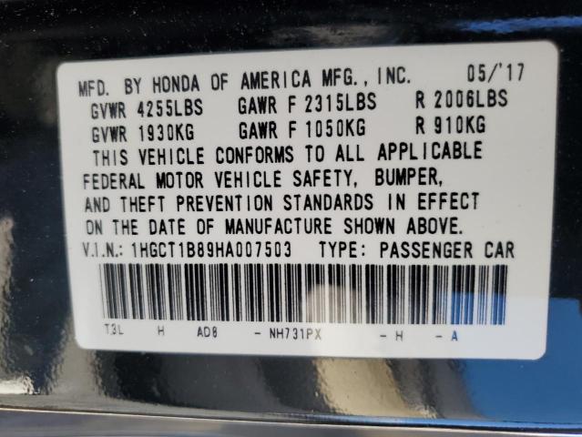 2017 HONDA ACCORD EXL - 1HGCT1B89HA007503